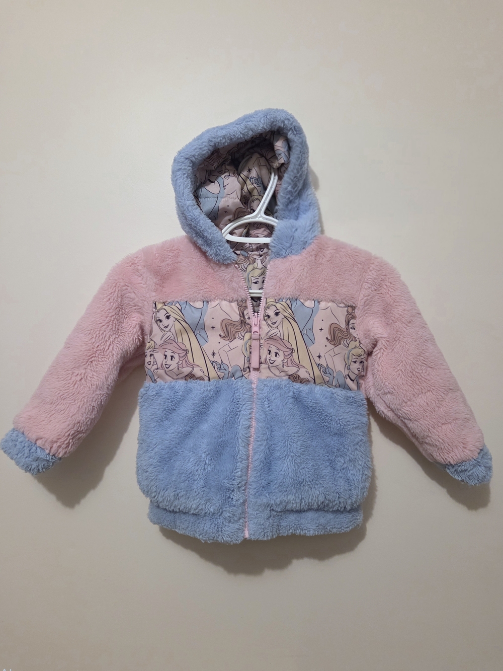 Disney Princess Reversible Hooded Puffer Fleece Jacket
